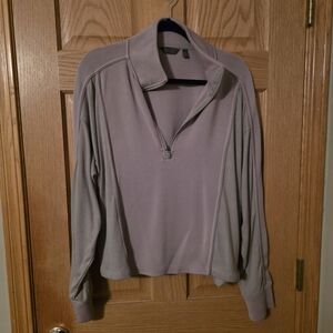 Cropped crew neck sweater